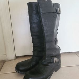 Jean paul gaultier knee high boots black leather